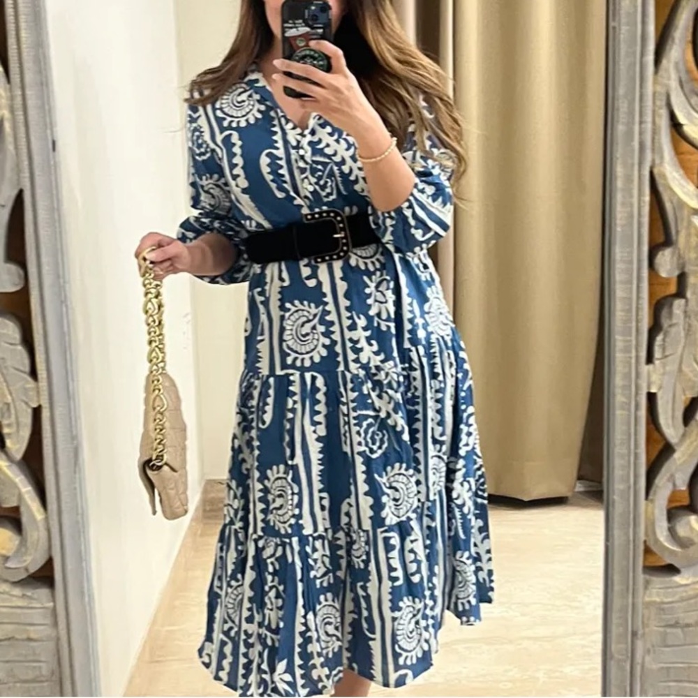 ZARA Printed Midi Dress - Picture 3 of 10